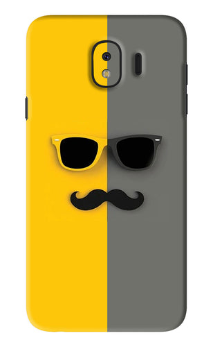 Sunglasses with Mustache Samsung Galaxy J4 Back Skin Wrap