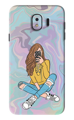 Selfie Girl Samsung Galaxy J4 Back Skin Wrap
