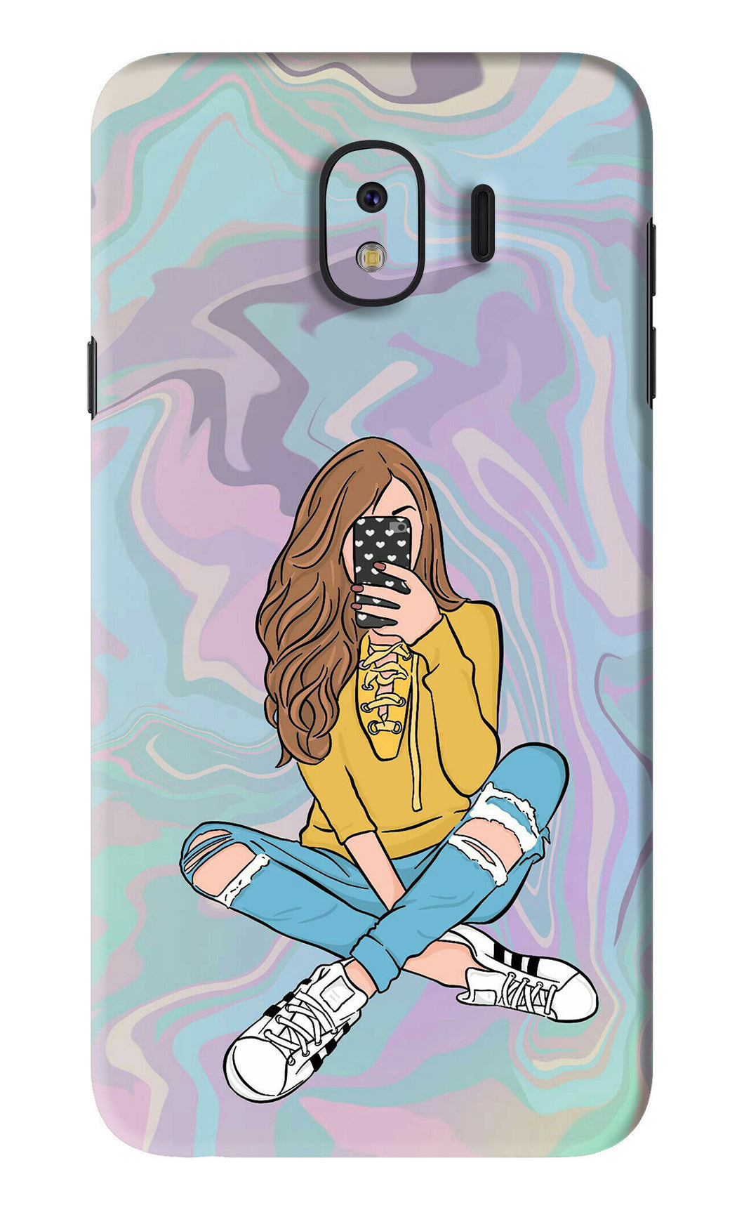 Selfie Girl Samsung Galaxy J4 Back Skin Wrap