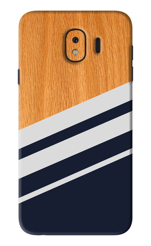 Black And White Wooden Samsung Galaxy J4 Back Skin Wrap