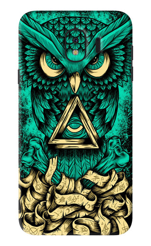 Green Owl Samsung Galaxy J4 Back Skin Wrap