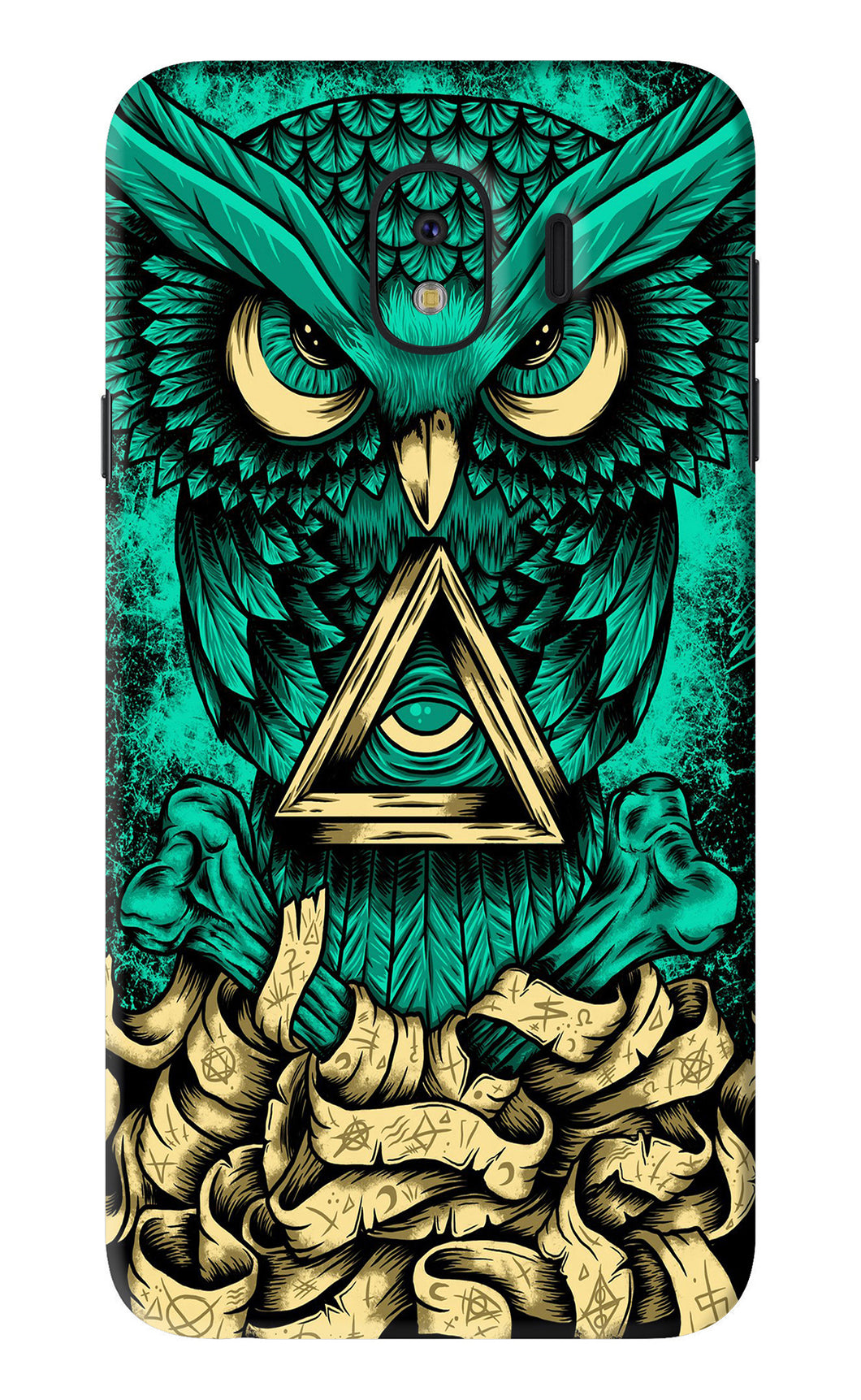 Green Owl Samsung Galaxy J4 Back Skin Wrap