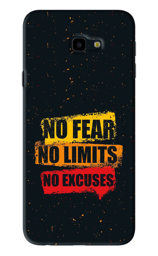 No Fear No Limits No Excuses Samsung Galaxy J4 Plus Back Skin Wrap