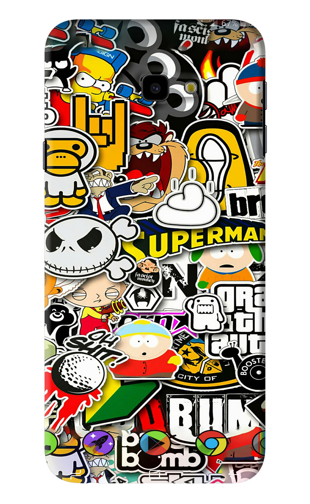 Sticker Bomb Samsung Galaxy J4 Plus Back Skin Wrap