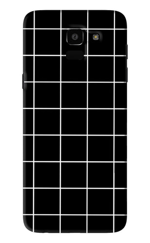 White Grid Samsung Galaxy J6 Back Skin Wrap