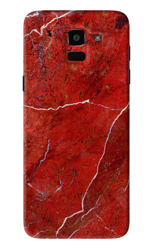 Red Marble Design Samsung Galaxy J6 Back Skin Wrap