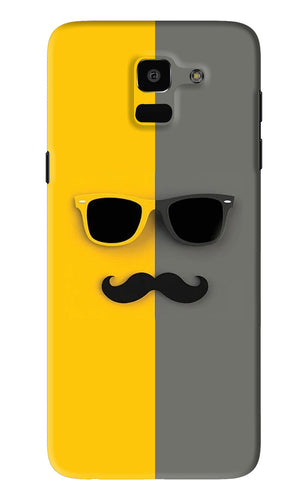Sunglasses with Mustache Samsung Galaxy J6 Back Skin Wrap