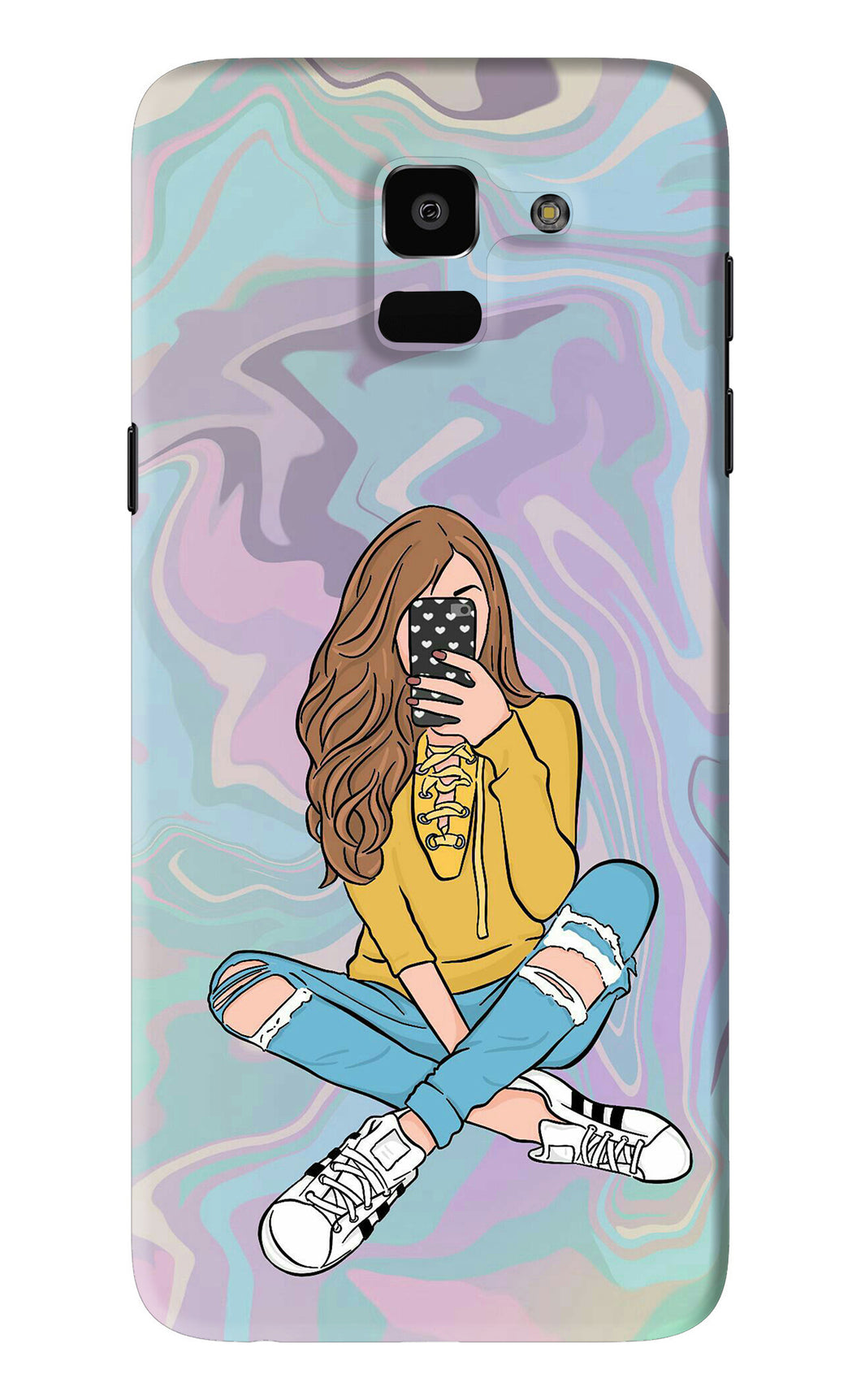 Selfie Girl Samsung Galaxy J6 Back Skin Wrap