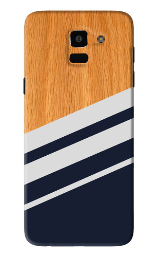 Black And White Wooden Samsung Galaxy J6 Back Skin Wrap