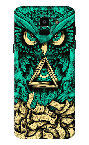 Green Owl Samsung Galaxy J6 Back Skin Wrap
