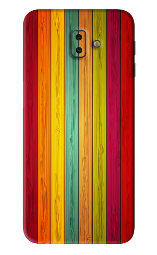 Multicolor Wooden Samsung Galaxy J6 Plus Back Skin Wrap