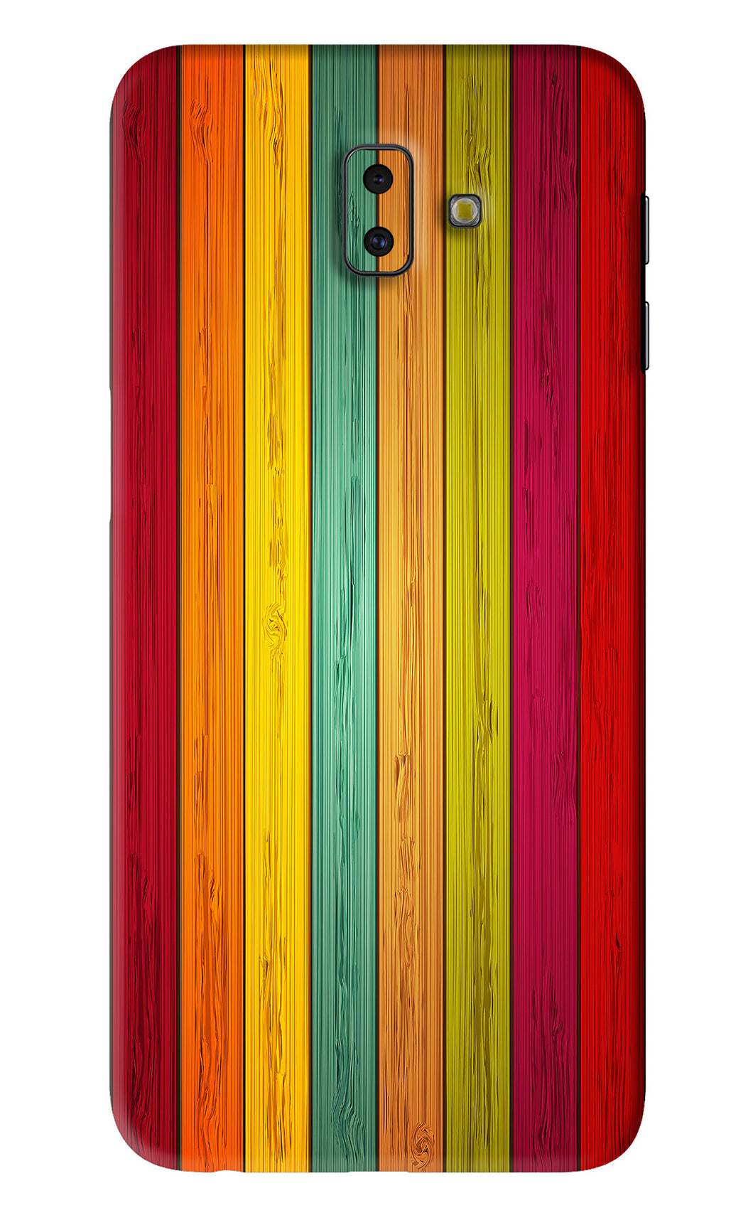 Multicolor Wooden Samsung Galaxy J6 Plus Back Skin Wrap