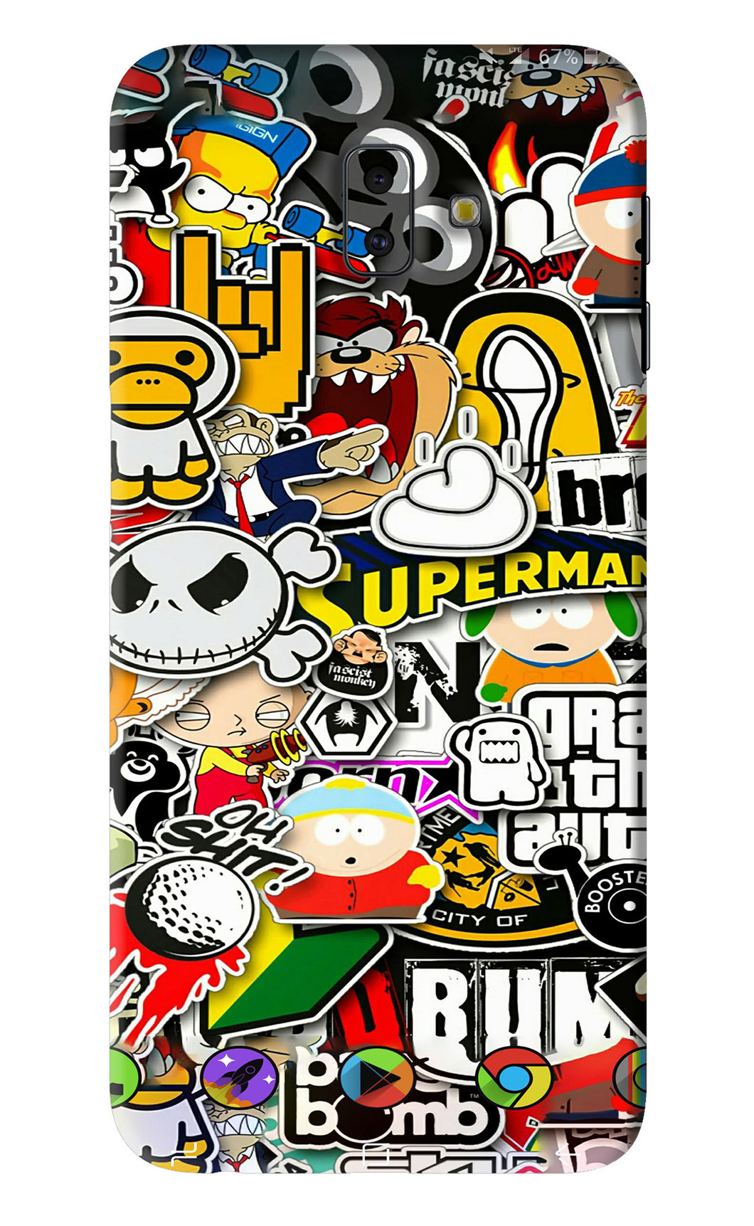 Sticker Bomb Samsung Galaxy J6 Plus Back Skin Wrap