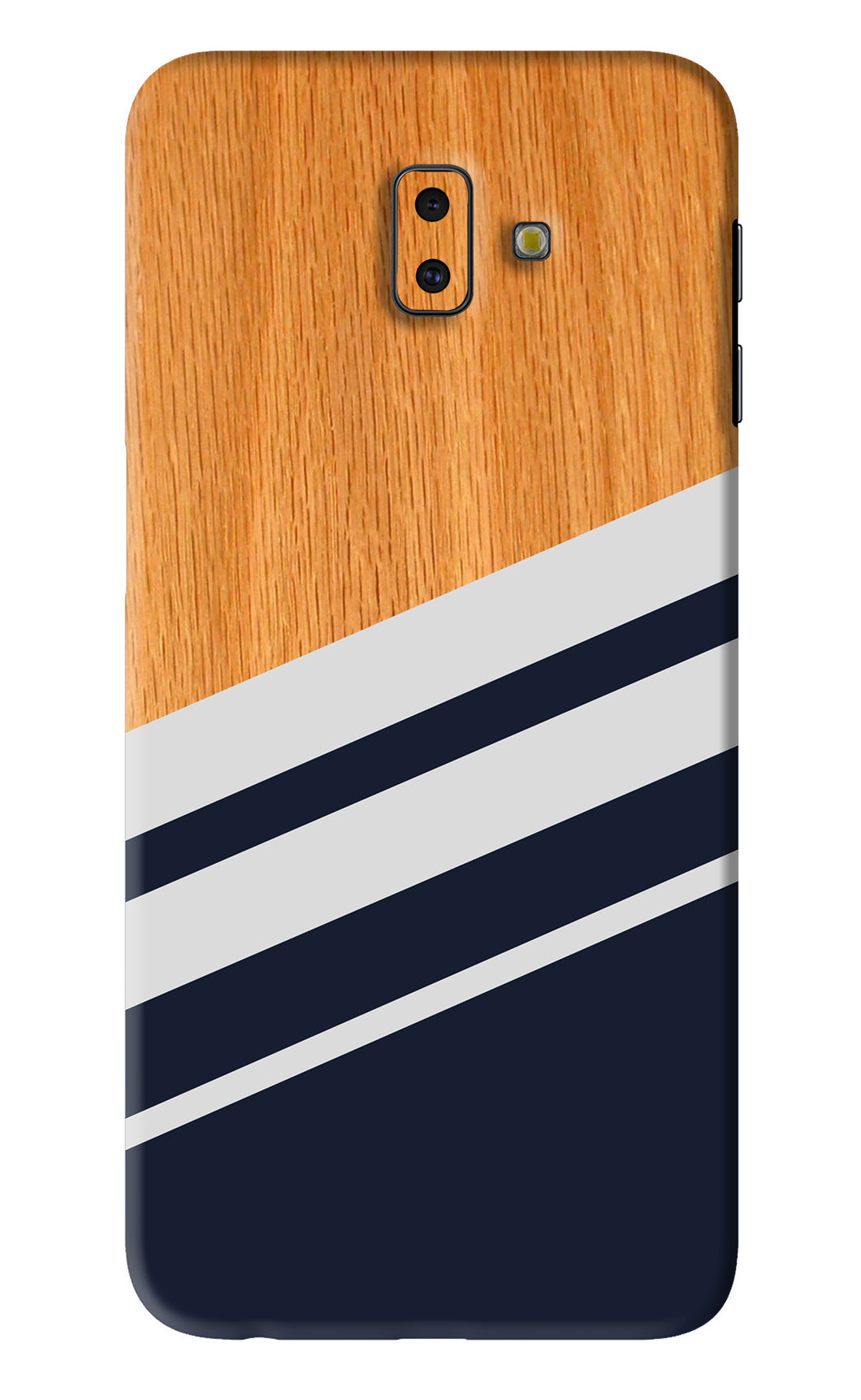 Black And White Wooden Samsung Galaxy J6 Plus Back Skin Wrap