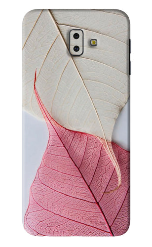 White Pink Leaf Samsung Galaxy J6 Plus Back Skin Wrap