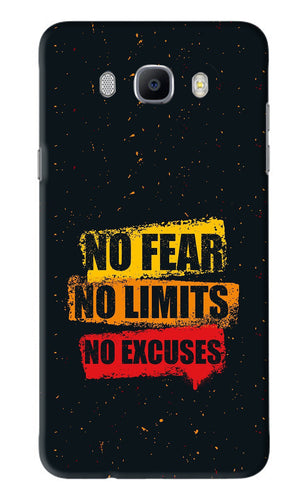 No Fear No Limits No Excuses Samsung Galaxy J7 2016 Back Skin Wrap