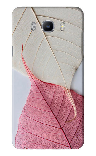 White Pink Leaf Samsung Galaxy J7 2016 Back Skin Wrap