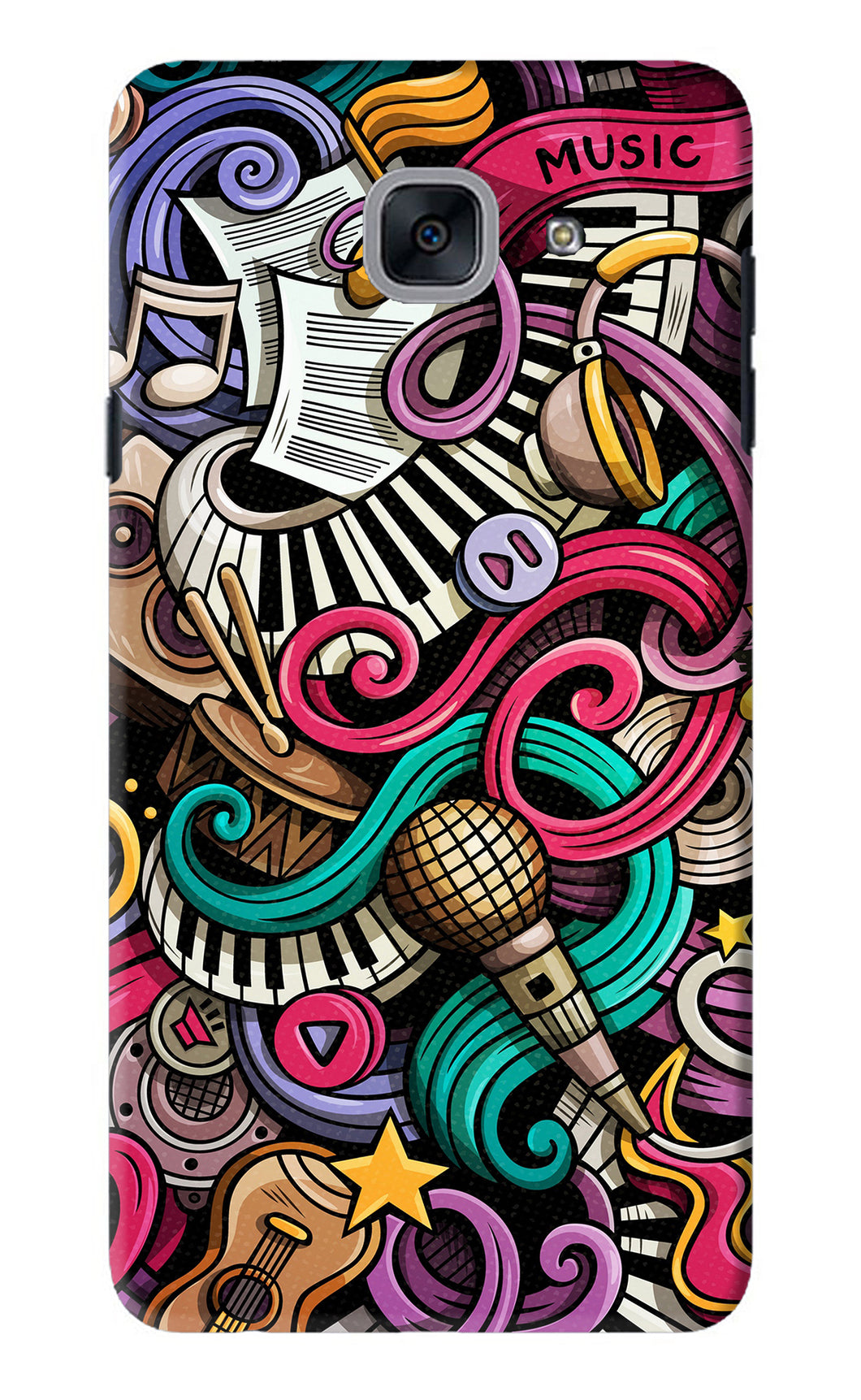 Music Abstract Samsung Galaxy J7 Max Back Skin Wrap