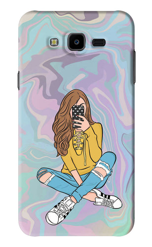 Selfie Girl Samsung Galaxy J7 Next Back Skin Wrap