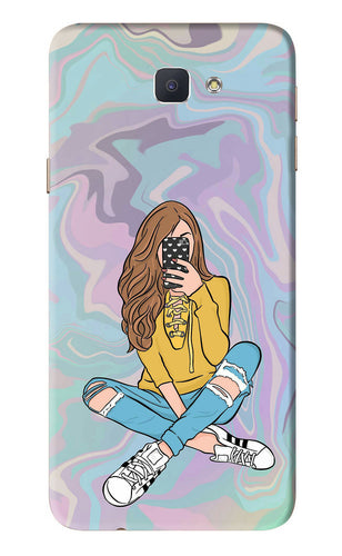 Selfie Girl Samsung Galaxy J7 Prime Back Skin Wrap