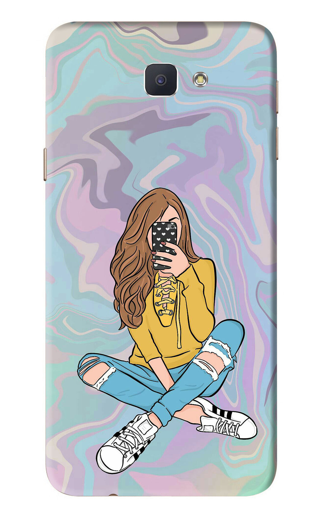 Selfie Girl Samsung Galaxy J7 Prime Back Skin Wrap