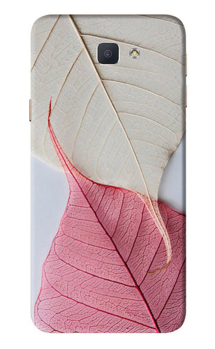 White Pink Leaf Samsung Galaxy J7 Prime Back Skin Wrap