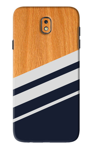 Black And White Wooden Samsung Galaxy J7 Pro Back Skin Wrap