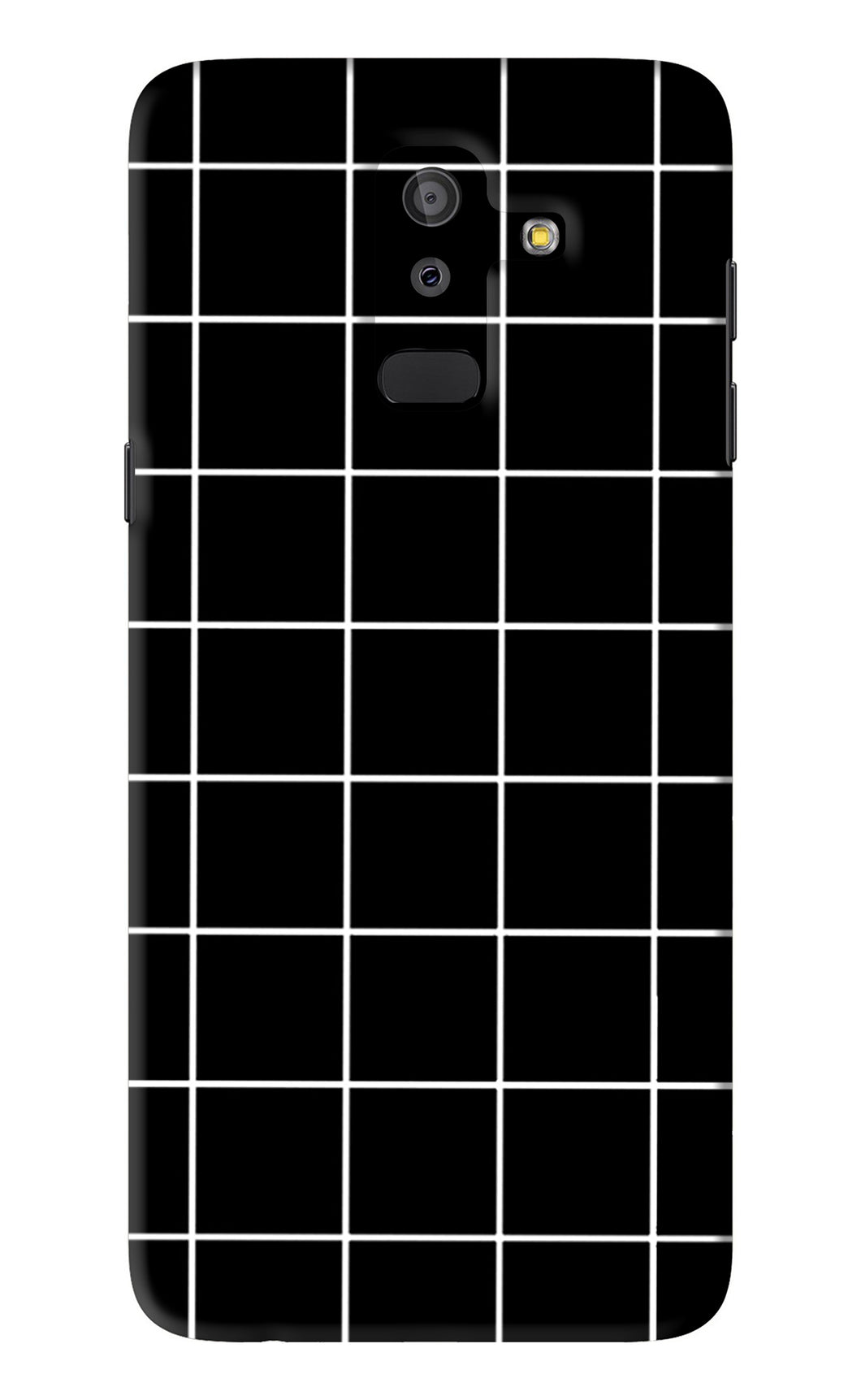 White Grid Samsung Galaxy J8 2018 Back Skin Wrap