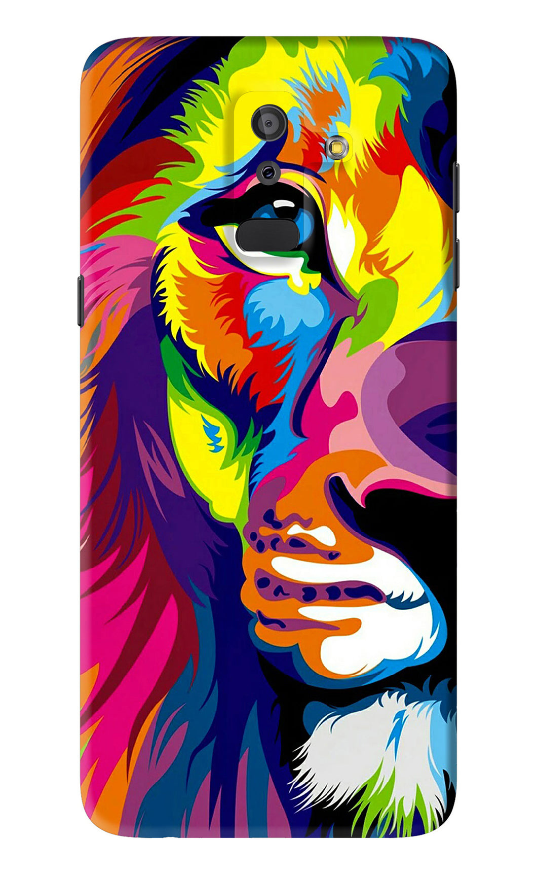 Lion Half Face Samsung Galaxy J8 2018 Back Skin Wrap