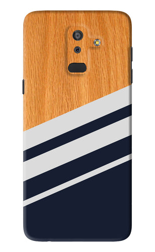Black And White Wooden Samsung Galaxy J8 2018 Back Skin Wrap