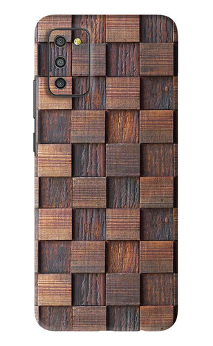 Wooden Cube Design Samsung Galaxy M02S Back Skin Wrap