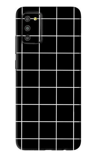 White Grid Samsung Galaxy M02S Back Skin Wrap