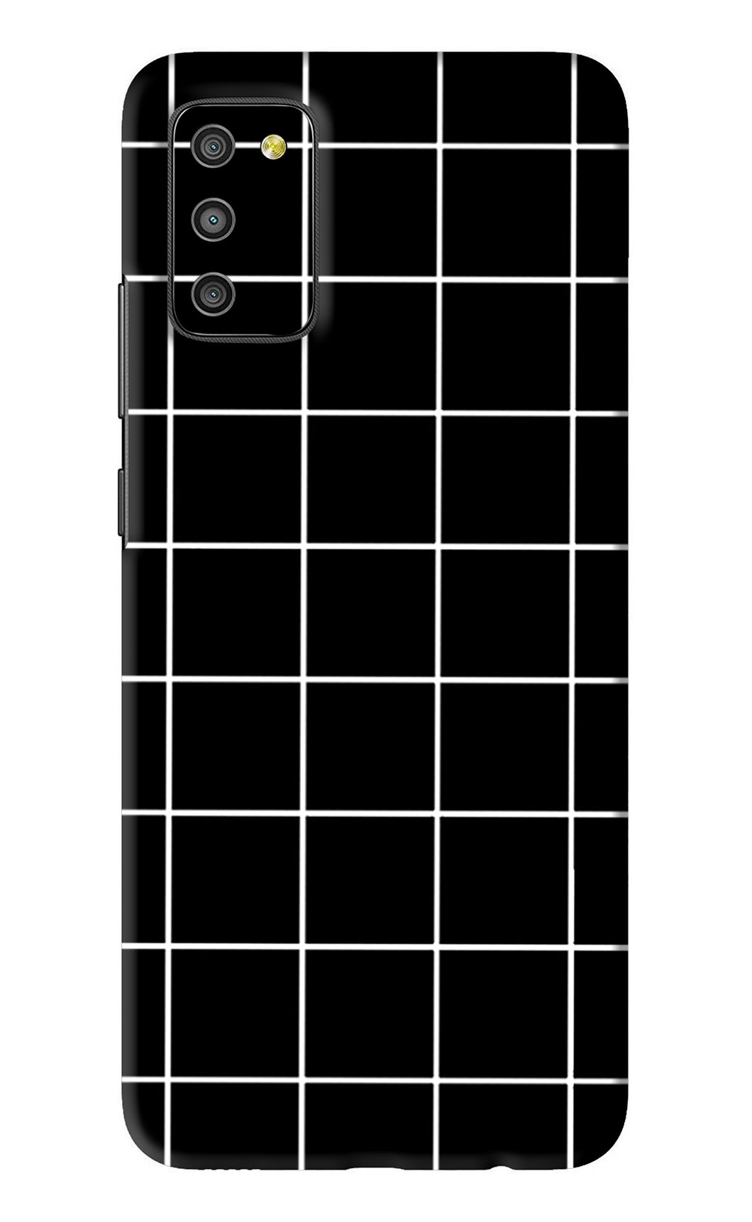 White Grid Samsung Galaxy M02S Back Skin Wrap