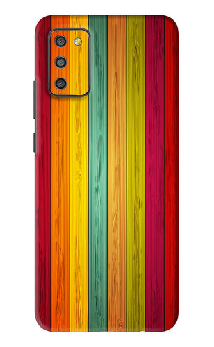 Multicolor Wooden Samsung Galaxy M02S Back Skin Wrap