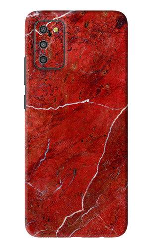 Red Marble Design Samsung Galaxy M02S Back Skin Wrap