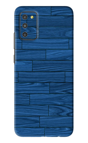 Blue Wooden Texture Samsung Galaxy M02S Back Skin Wrap