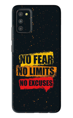 No Fear No Limits No Excuses Samsung Galaxy M02S Back Skin Wrap