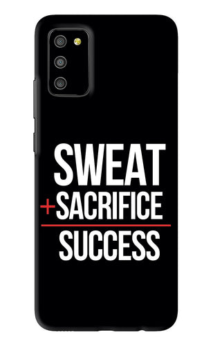 Sweat Sacrifice Success Samsung Galaxy M02S Back Skin Wrap