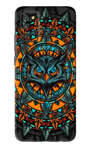 Angry Owl Art Samsung Galaxy M02S Back Skin Wrap