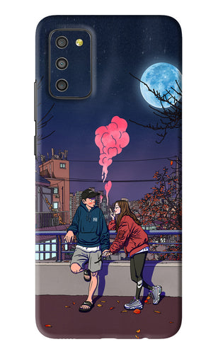 Chilling Couple Samsung Galaxy M02S Back Skin Wrap