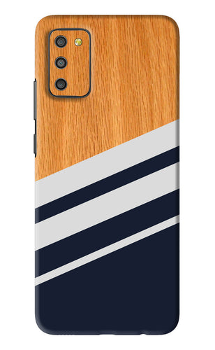 Black And White Wooden Samsung Galaxy M02S Back Skin Wrap