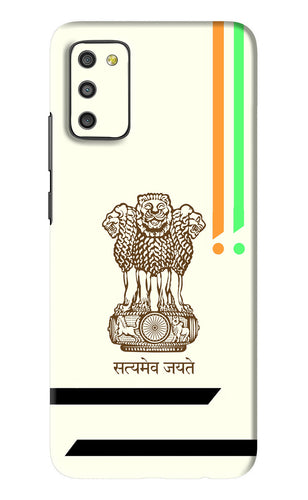 Satyamev Jayate Brown Logo Samsung Galaxy M02S Back Skin Wrap