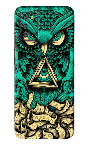 Green Owl Samsung Galaxy M02S Back Skin Wrap