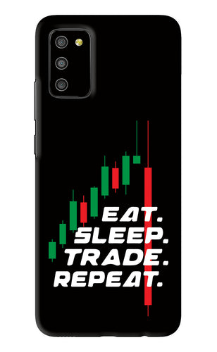 Eat Sleep Trade Repeat Samsung Galaxy M02S Back Skin Wrap