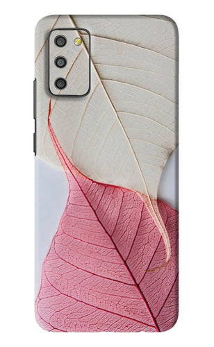 White Pink Leaf Samsung Galaxy M02S Back Skin Wrap