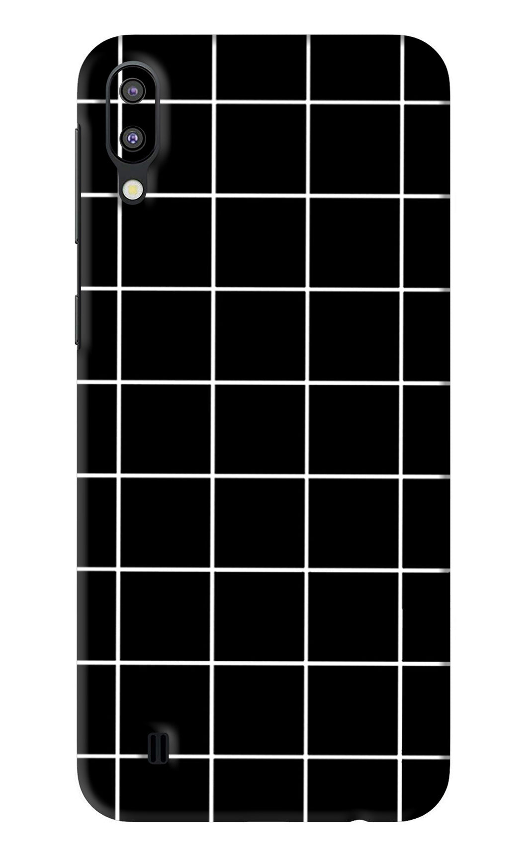 White Grid Samsung Galaxy M10 Back Skin Wrap
