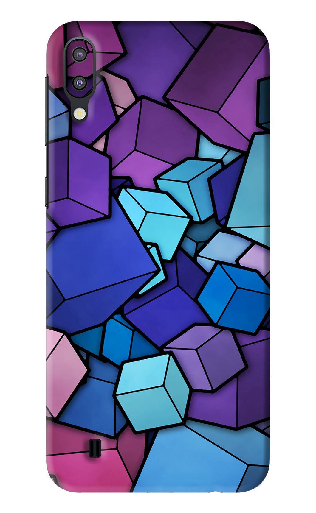 Cubic Abstract Samsung Galaxy M10 Back Skin Wrap