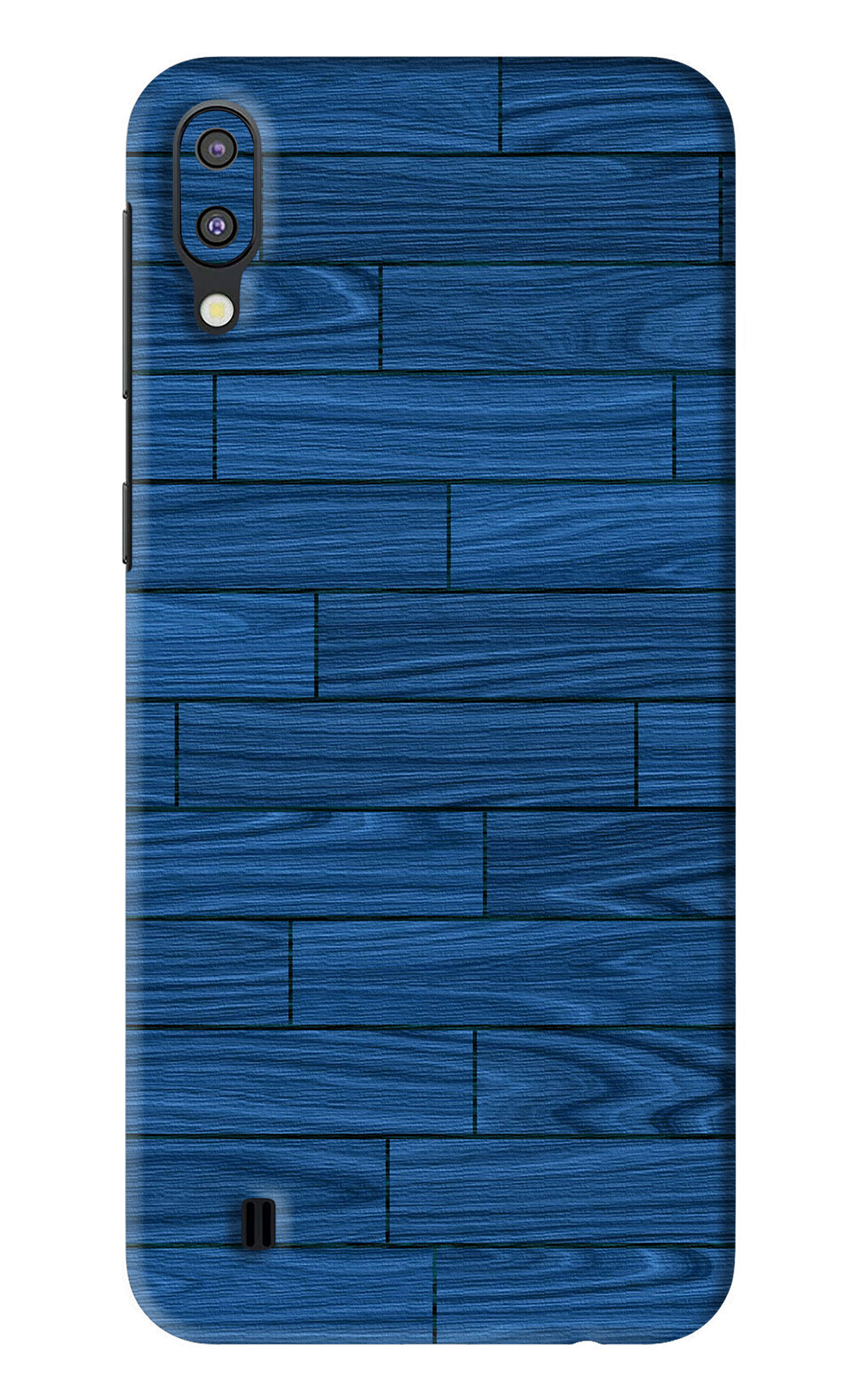 Blue Wooden Texture Samsung Galaxy M10 Back Skin Wrap