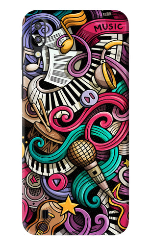 Music Abstract Samsung Galaxy M10 Back Skin Wrap