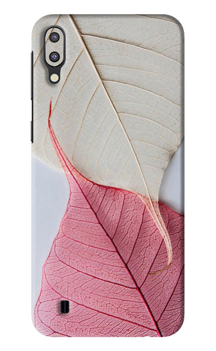 White Pink Leaf Samsung Galaxy M10 Back Skin Wrap